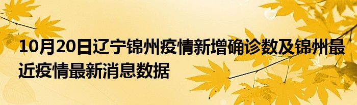 10月20日辽宁锦州疫情新增确诊数及锦州最近疫情最新消息数据