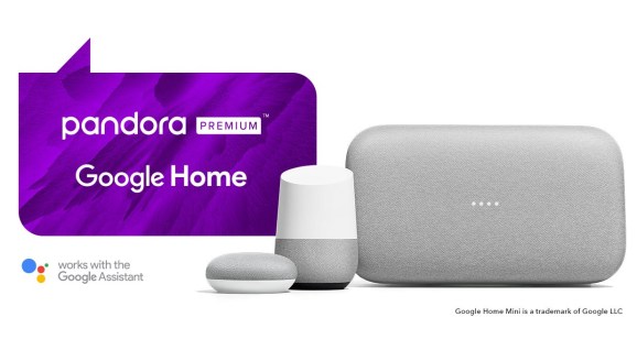 Pandora Premium现在可以使用Google智能助理智能扬声器