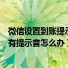 微信设置到账提示音为什么不提示（微信到账有提示但是没有提示音怎么办）