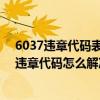 6037违章代码表示什么（6004违章代码是什么意思 6004违章代码怎么解决）