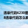 违章代码6230是什么意思（7328违章代码是什么意思 7328违章代码怎么解决）