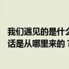 我们遇见的是什么 我们理解 熟人有什么关系？it’最后一句话是从哪里来的？