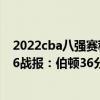 2022cba八强赛程和比赛时间 2021-2022CBA常规赛12.26战报：伯顿36分助力天津力克吉林 