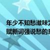 年少不知愁滋味为赋新词强说愁的意思（年少不知愁滋味为赋新词强说愁的意思是什么）