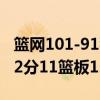 篮网101-91猛龙 终结猛龙15连胜 凯尔洛瑞12分11篮板12助攻 