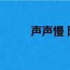 声声慢 阿福 歌词（声声慢 阿福）