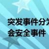 突发事件分为四类 即自然灾害 事故灾害和社会安全事件