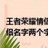 王者荣耀情侣名字两个字带符号（王者荣耀情侣名字两个字）