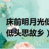 床前明月光低头思故乡的题目（床前明月光谁低头思故乡）