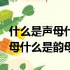 什么是声母什么是韵母和整体音节（什么是声母什么是韵母）