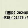 【港股】2024年08月04日上市公司名称（日清食品）股票代码（01475）实时行情