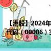 【港股】2024年08月08日上市公司名称（电能实业）股票代码（00006）实时行情