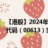 【港股】2024年08月09日上市公司名称（梧桐国际）股票代码（00613）实时行情