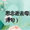 思念逝去母亲的诗句 古诗（思念逝去母亲的诗句）