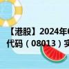 【港股】2024年08月25日上市公司名称（ECI TECH）股票代码（08013）实时行情