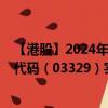 【港股】2024年08月31日上市公司名称（交银国际）股票代码（03329）实时行情