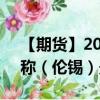 【期货】2024年09月08日代码（SND）名称（伦锡）最新实时数据