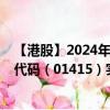 【港股】2024年09月08日上市公司名称（高伟电子）股票代码（01415）实时行情