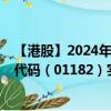 【港股】2024年09月11日上市公司名称（胜龙国际）股票代码（01182）实时行情