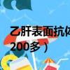 乙肝表面抗体200多意味什么（乙肝表面抗体200多）