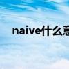 naive什么意思中文（naive是什么意思）