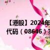 【港股】2024年09月25日上市公司名称（中国宏光）股票代码（08646）实时行情