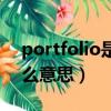 portfolio是什么意思英语（portfolio是什么意思）