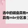 选中的磁盘具有mbr分区表无法安装系统 贴吧（选中的磁盘具有mbr分区表）